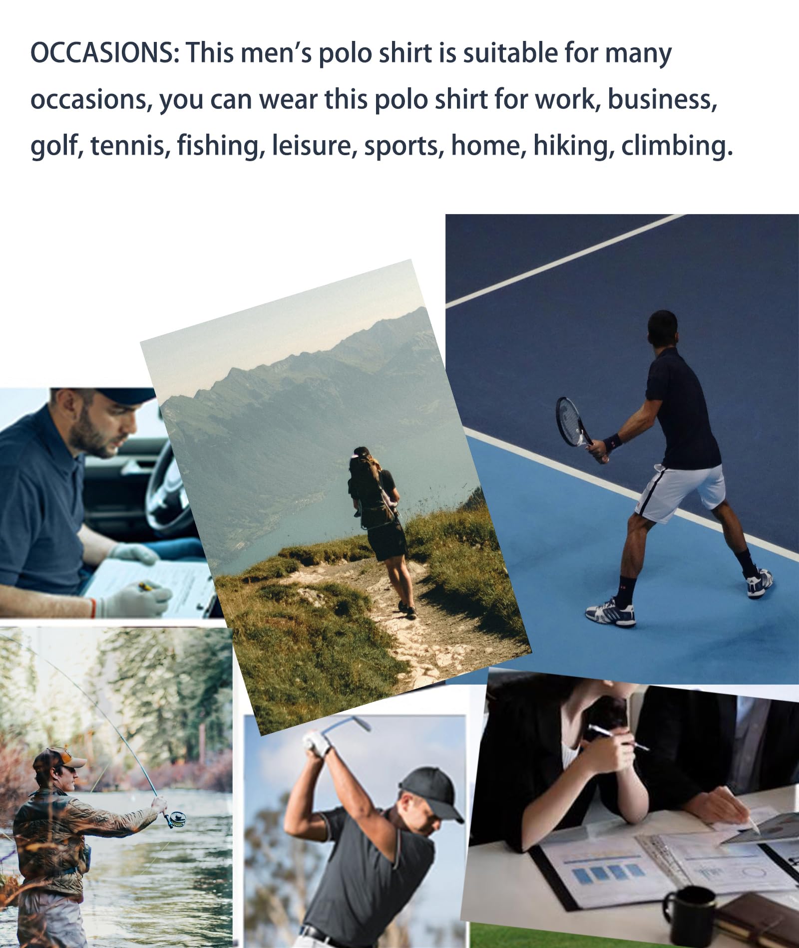 JACKETOWN Polo Uomo Manica Lunga Pacco da 3 Polo Golf Lavoro Traspirante T Shirt con Taschino Primavera Autunno Camicie per la Pesca Escursionismo