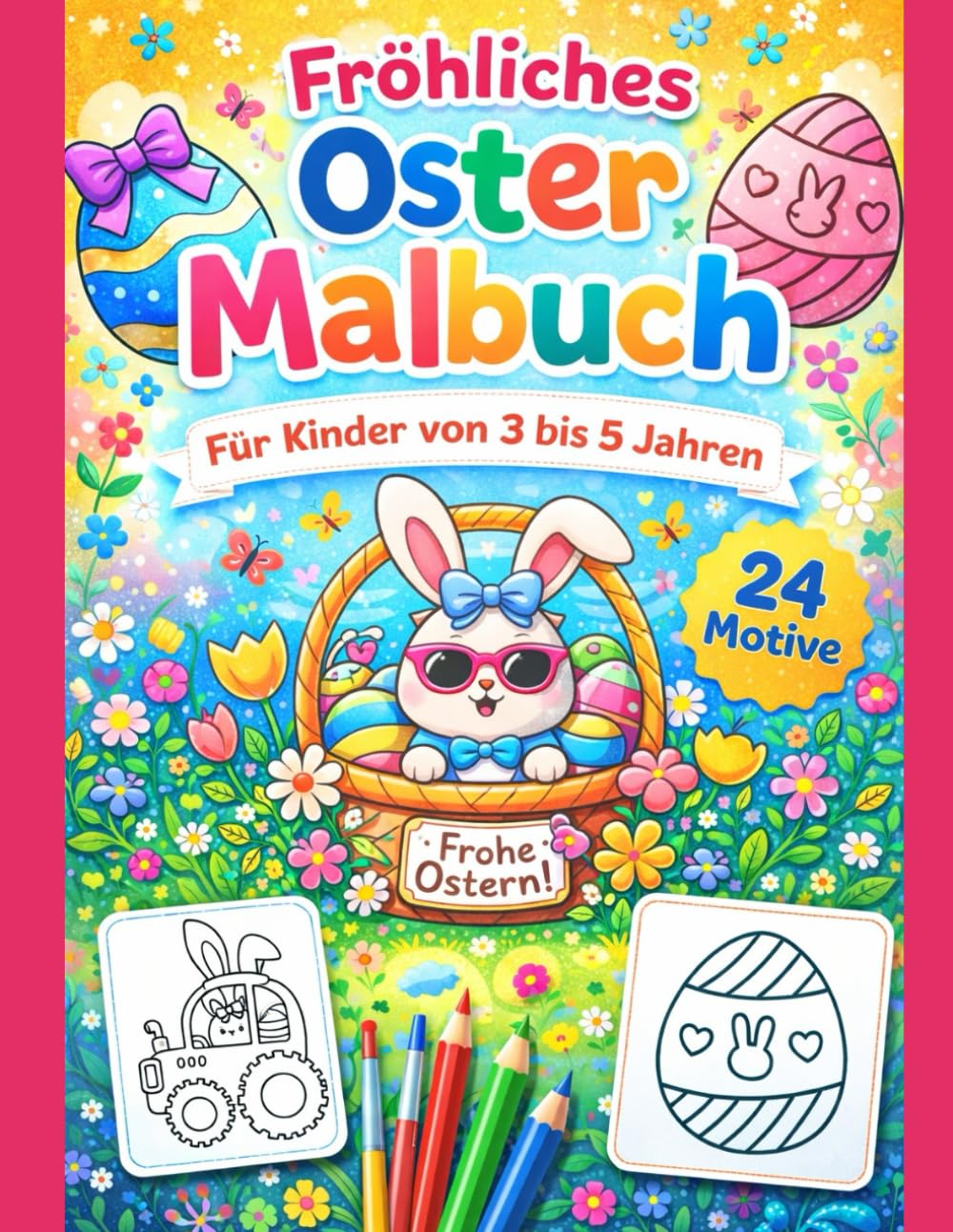 Ostern Ausmalbuch für Kinder von 3 bis 5 Jahren (Lern- und Malbücher für Kinder ab 3 Jahren im Kindergartenalter)