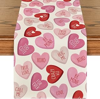 Artoid Mode Ture Love Heart Valentine's Table Runner Home Decor 13x72 Inch