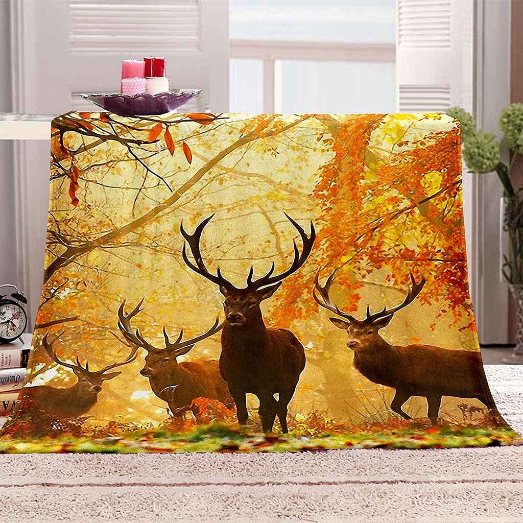 Couverture polaire microfibre thermorégulatrice impression 3D et entretien facile