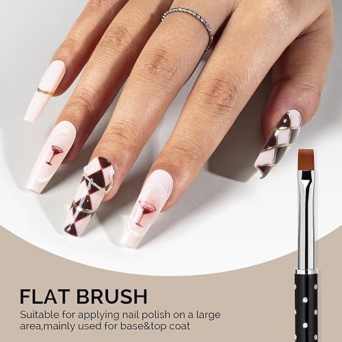 Miniatura 3 de MelodySusie Juego de 5 pinceles profesionales para arte de uñas, pintura de esmalte de gel, para líneas finas y largas, pequeños detalles, dibujo