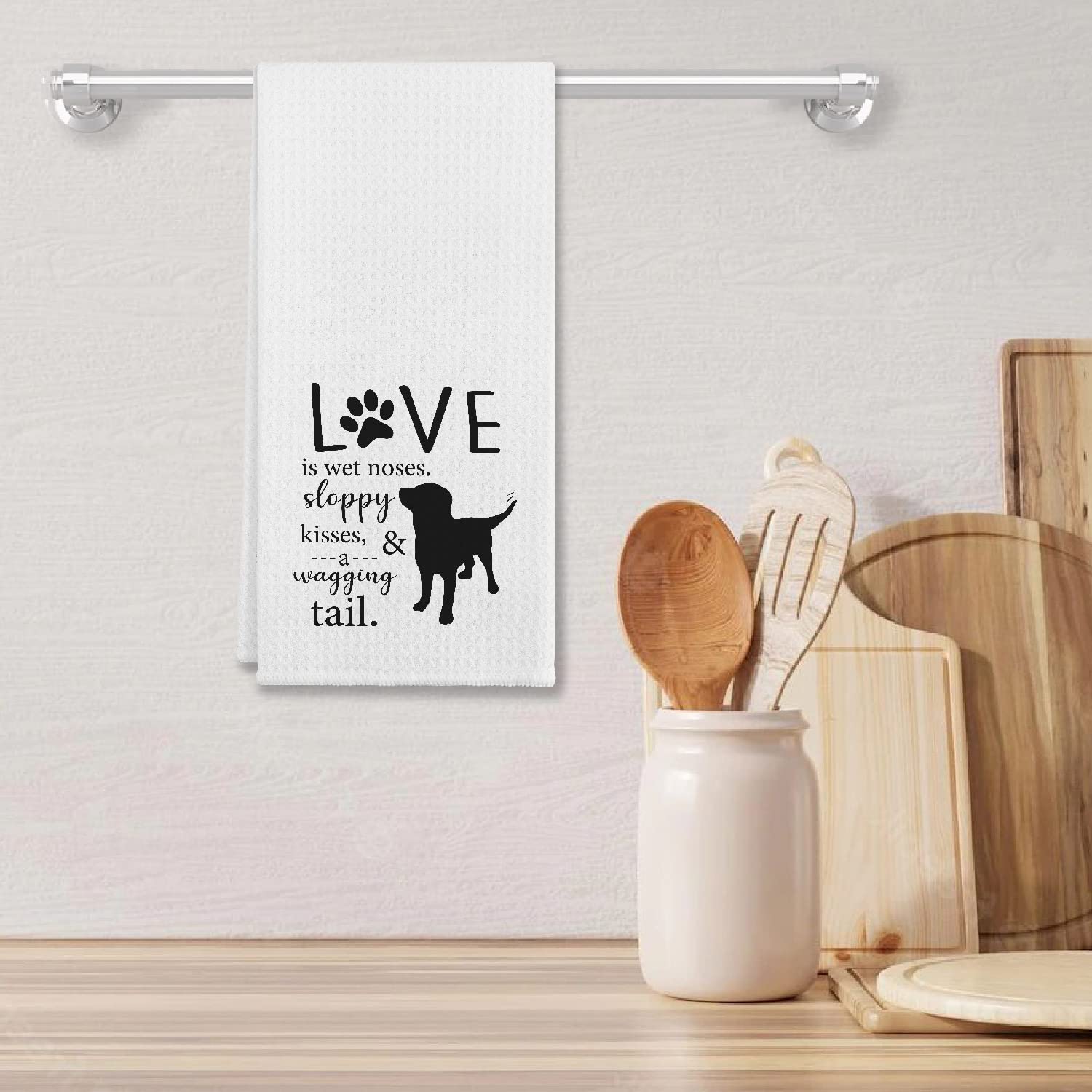 Snapklik.com : EIONEY Funny Dog Quotes Love Is Wet Noses Kitchen Towels ...
