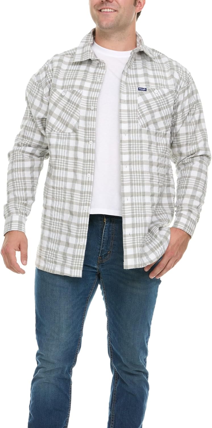 Wrangler Men's Big and Tall Plaid Button Down Shirt - Image 5