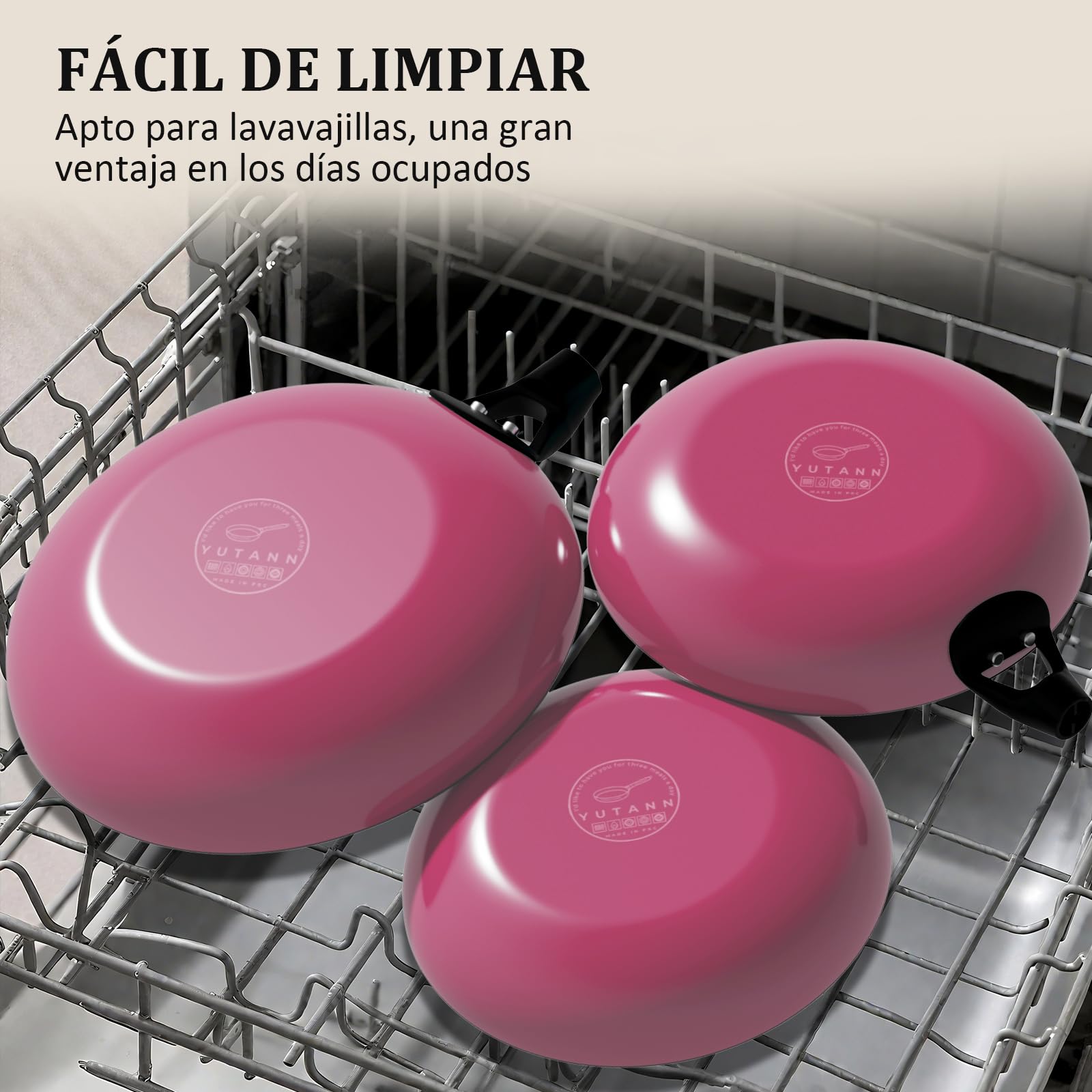 YUTANN Sartén de Hierro Fundido 24 cm Pre-sazonada Apta para Inducción y Horno, Antiadherente, Distribución Uniforme del Calor para Freír, Asar y Cocinar