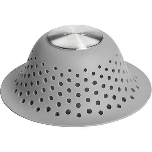 OXO Good Grips Silicone Shower & Tub Drain Protector, Gray