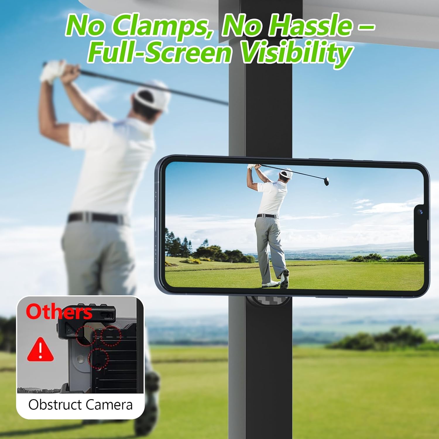 Magnetic Golf Cart Phone Holder Compatible with MagSafe iPhone and Android Fits EZGO, Club Car, Yamaha, Icon, Golf Cart Accessories Valentines Day Gifts for Him Men Women Golfers - Image 2