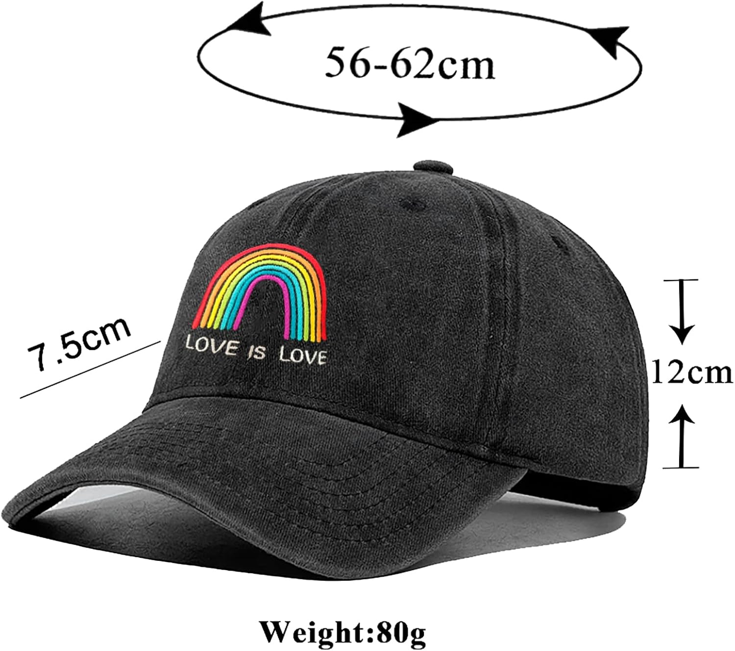 Embroidered LGBT Hat Rainbow Pride Hat for Men Women, Funny Adjustable Gay Hat LGBT Baseball Cap Dad Hat Pride Accessories - Image 2
