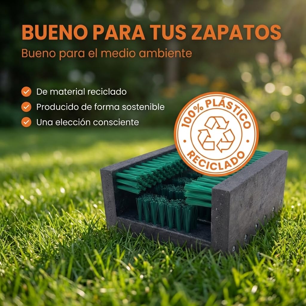 Borstelshop Algunos rascadores de Zapatos de plástico - Felpudos para Exteriores - Felpudos para Exteriores - Rascador de Zapatos Resistente para Cepillos - 30 x 27 cm - Verde