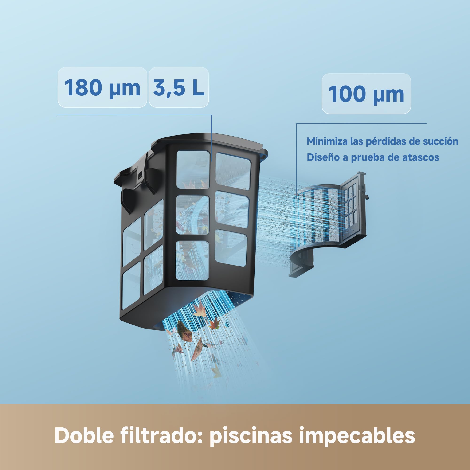Robot Limpiador de Piscinas MOVA Diver A10, 22.700 l/h de Succión, 240 Min. de Funcionamiento, Limpieza de Bordes y Planificación de Rutas con IA, Doble Limpieza de Líneas de Agua, Gran Filtro de