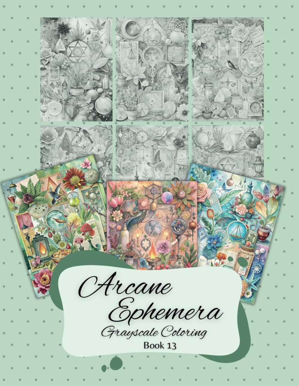 Arcane Ephemera: Intricate Grayscale Adult Coloring Book for Stress Relief and Mindful Relaxation