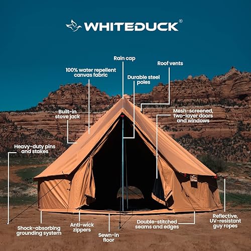 Vista 19 de WHITEDUCK Regatta - Tienda de campaña de lona con StoveJack, impermeable, 4 estaciones de lujo para acampar y glamping Yurt Tent al aire libre