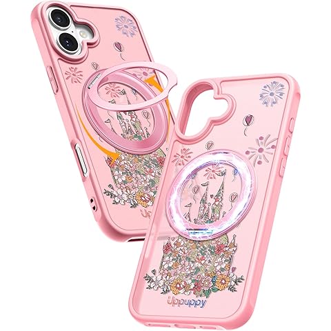 For iPhone 16 Case with 360° Rotatable Magnetic Ring - Compatible with MagSafe, Sem...