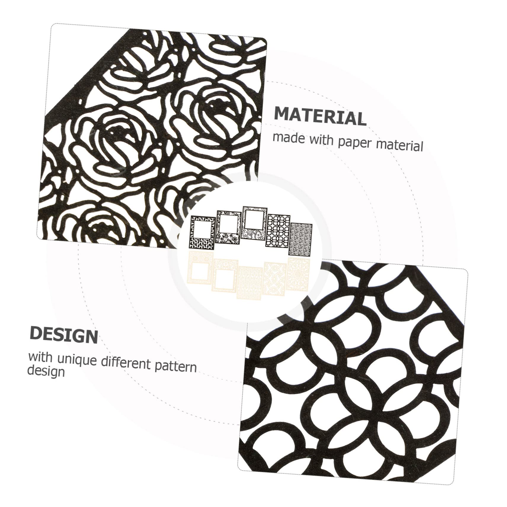 HOMSFOU 5 Sätze Geprägtes Hohlpapier Texturiert Scrapbooking Papierhandwerk Decoupage Paper Sammelalbum DIY Material Papier Journalpapier DIY-planerpapier 40 Blätter * 5