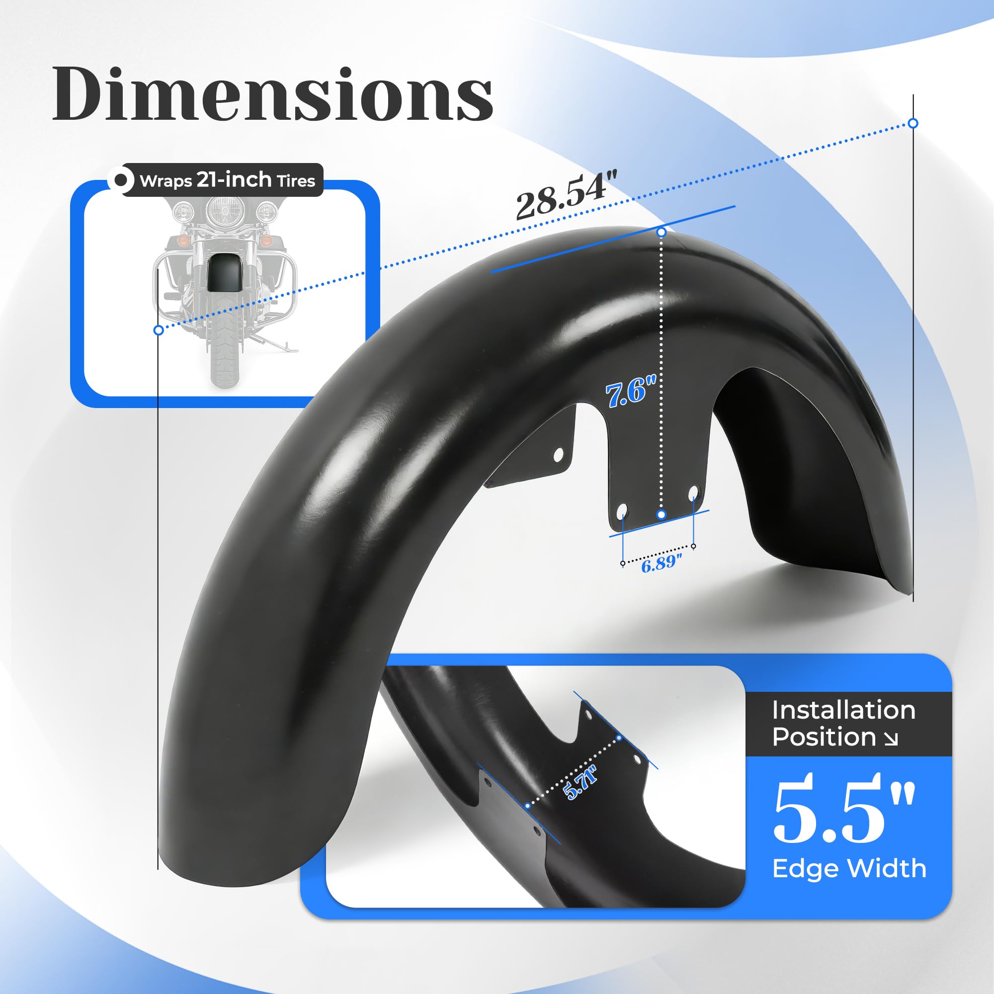 Amazon | ECOTRIC 21インチ ラップフロントフェンダー ハーレー