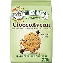 Mulino Bianco Cioccoavena Biscotti Senza Zuccheri Aggiunti con Farina di Fiocchi d’Avena, Cioccolato e Maltitolo, Fonte di Fibre, Biscotti Senza Zucchero, Mulino Armonia, Confezione 270g