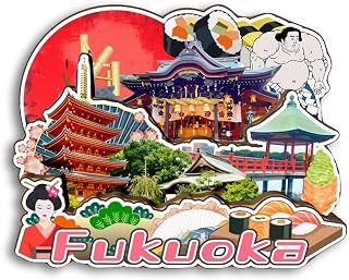 Refrigerator Magnet Fukuoka Japan Fridge Magnet City Travel Souvenirs Tourist Gifts 3D Classic Landmarks Handmade Crafts Home Decoration -3229