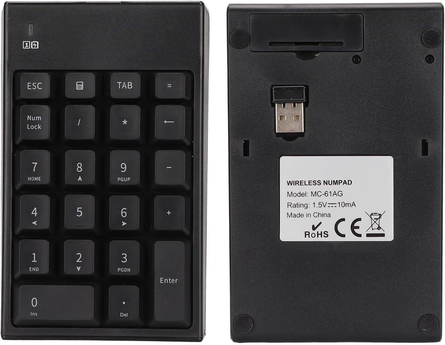 Tangxi Number Pad,Portable Ultra Slim 2.4G USB Numeric Keypad,22 Keys Delay External Mechanical Number Pad for Laptop,PC Computer