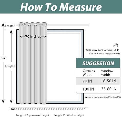 Miniatura 7 de Yakamok Panel de cortina de puerta de patio, cortinas aislantes para puerta corrediza, cortinas con ojales, cortinas extra anchas, cortinas para