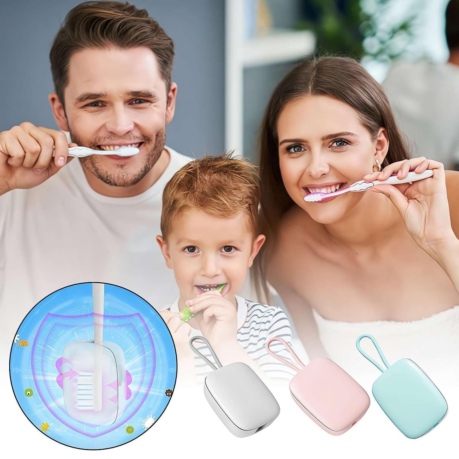 Desinfectante UV para cepillo de dientes y con luz UV, estuche esterilizador de cepillo de dientes, caja, limpiador de cepillos de dientes portátil USB
