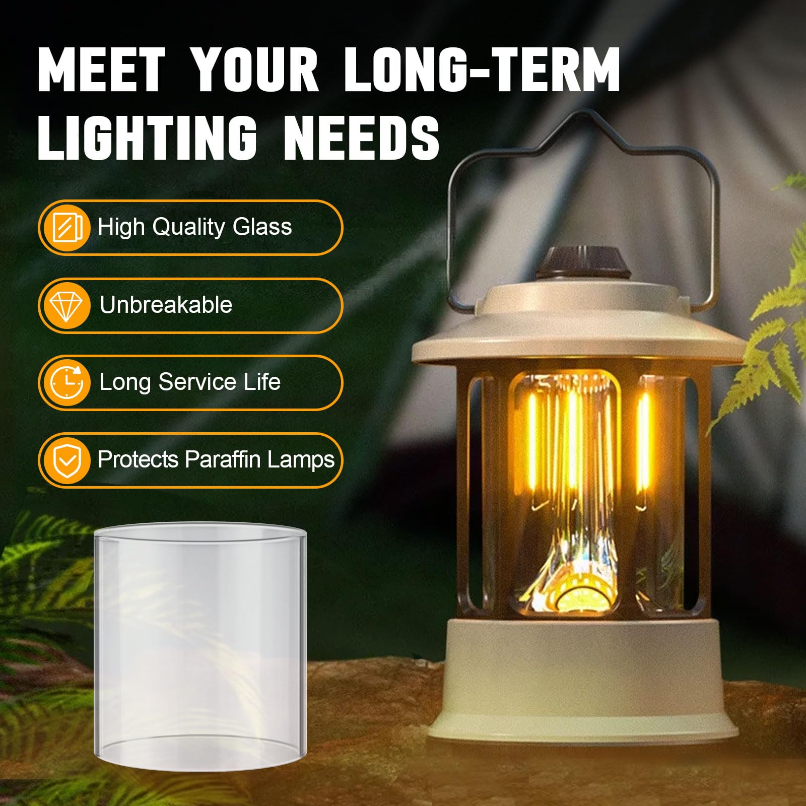 Lantern Glass Replacement for Coleman Lantern Globe, Glass Globe for Fueled Lanterns for Coleman 288 Lantern, Lantern Replacement Parts for Coleman Fueled Propane Lanter, Camping Lantern Accessories