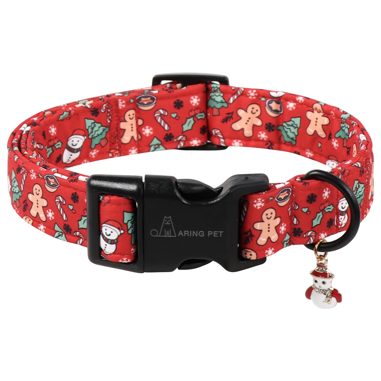 ARING PET Christmas Dog Collar, Cute Red Dog Collar with Quick Release Plastic Buckle, Winter Comfortable Collar for Boys and Girls Dogs — image 1
