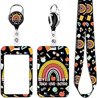 Vista 30 de Soporte para tarjetas de identificación de conciencia sobre el autismo y clip de carrete retráctil, lindo cordón para llaves de rompecabezas