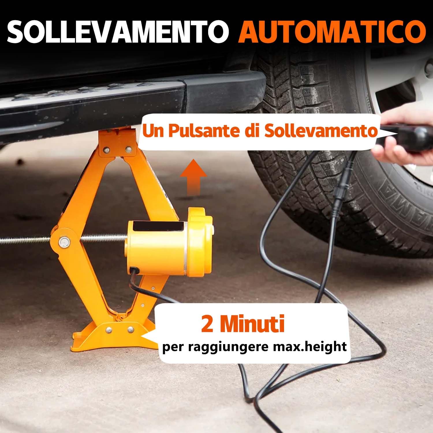 VOBOR Cric Idraulico Elettrico, 3Ton 12V DC Settore Automobilistico Martinetto con Chiave Elettrica per Auto SUV Furgone Garage e Attrezzature di Emergenza