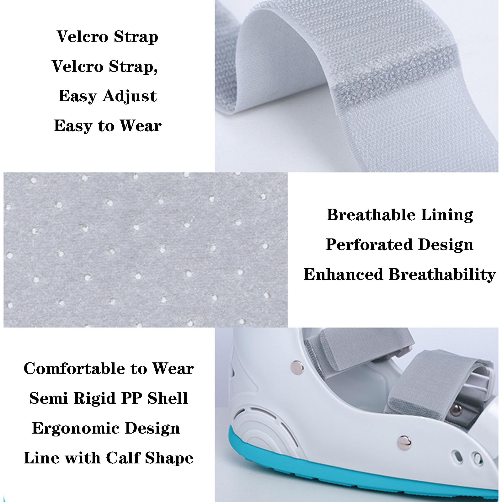 SFKLYU Ortesis de Pierna, Bota Inflable para Caminar, Férula Nocturna para Fascitis Plantar, para Lesiones de Tobillo O Pie, Bota para Fracturas,Left,M