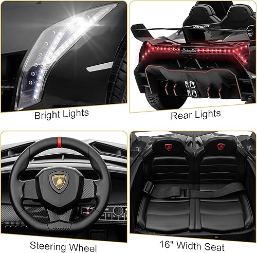 Miniatura 4 de Winado Lamborghini Veneno - Vehículo eléctrico de 12 V, con licencia para niños, juguete a batería con control parental, puertas hidráulicas, 3