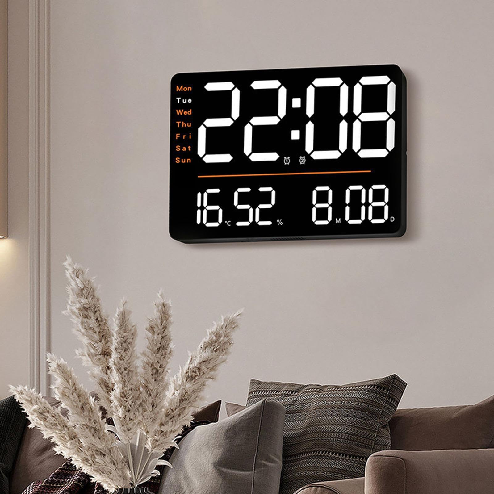 Reloj de Pared LED Digital con Pantalla Grande, Temporizador,