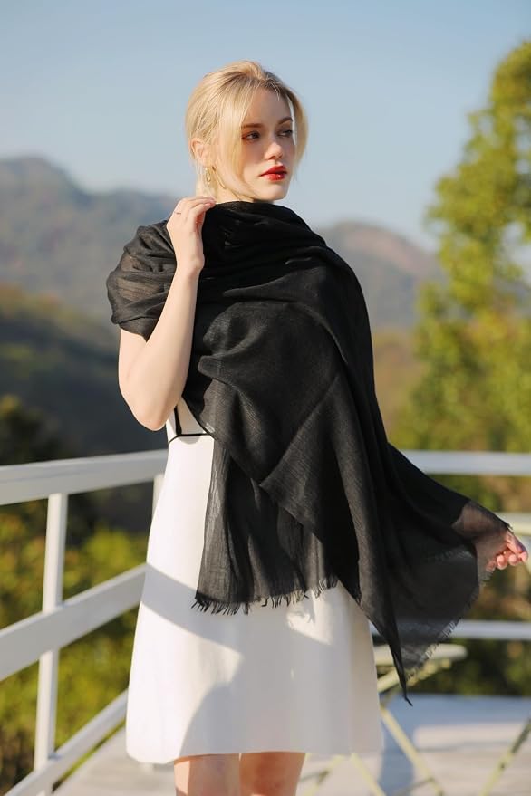 Pashmina para fiesta y boda en algodón miniatura 2