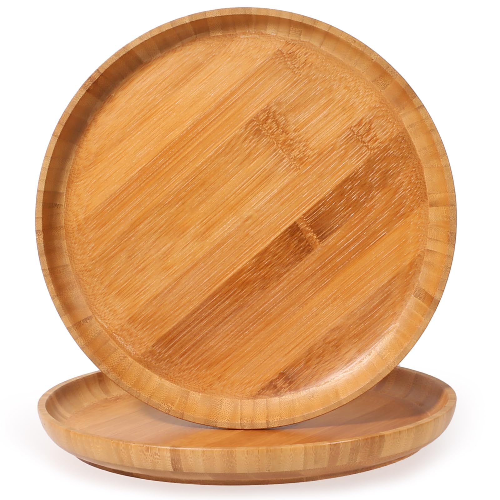 ZTHapwa Bamboo Wooden Dinner Plates Set of 2
