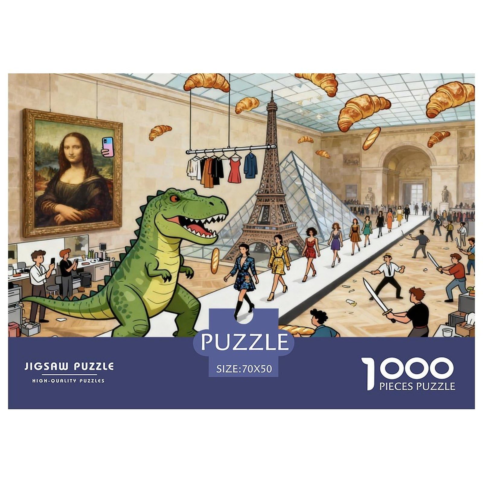Paris Fashion Week Wooden Jigsaw Puzzle Waterproof 1000 Piece Puzzles for Adults Fun Educational Games