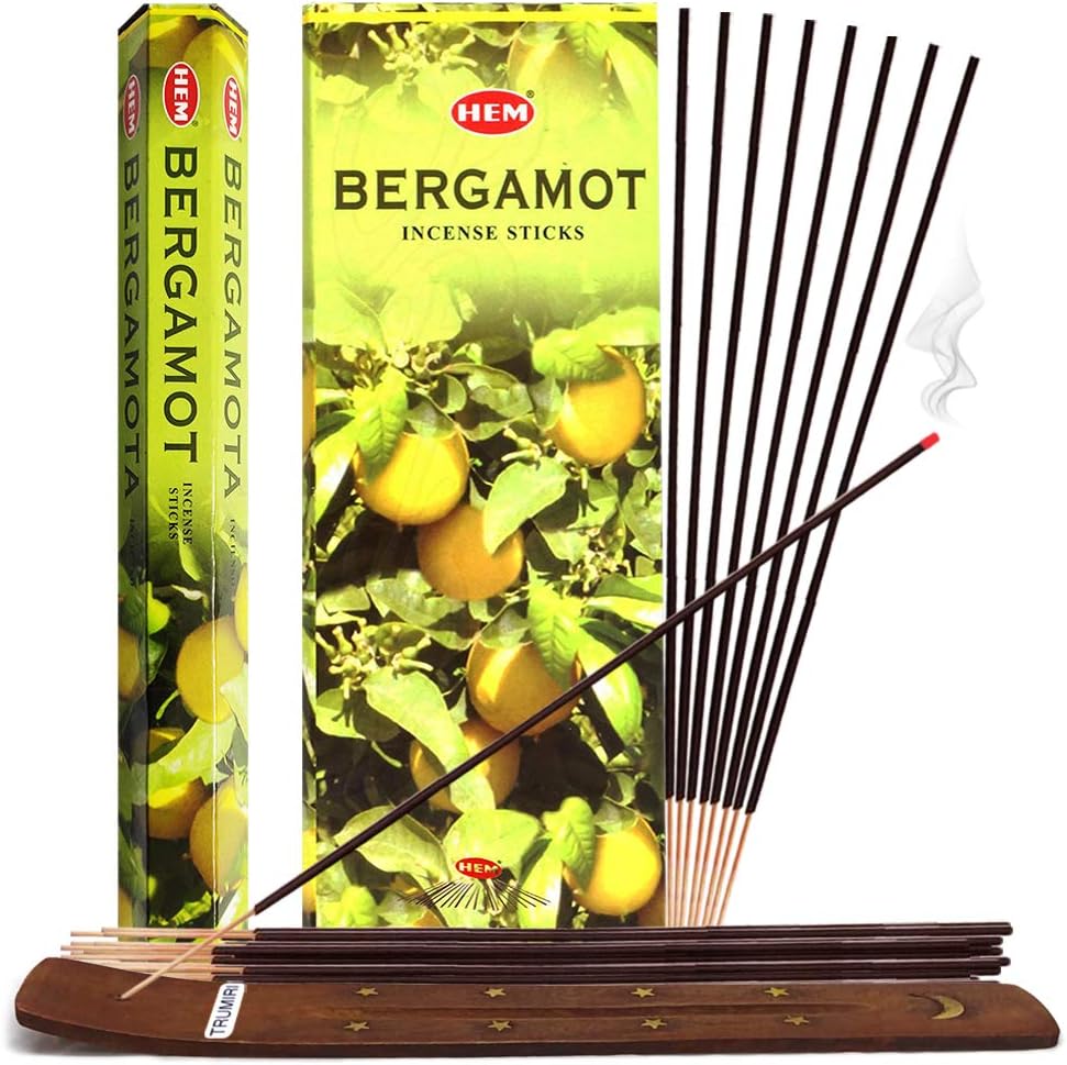 Bergamot Incense Sticks and Incense Stick Holder Bundle Insence Insense Hem Incense Sticks