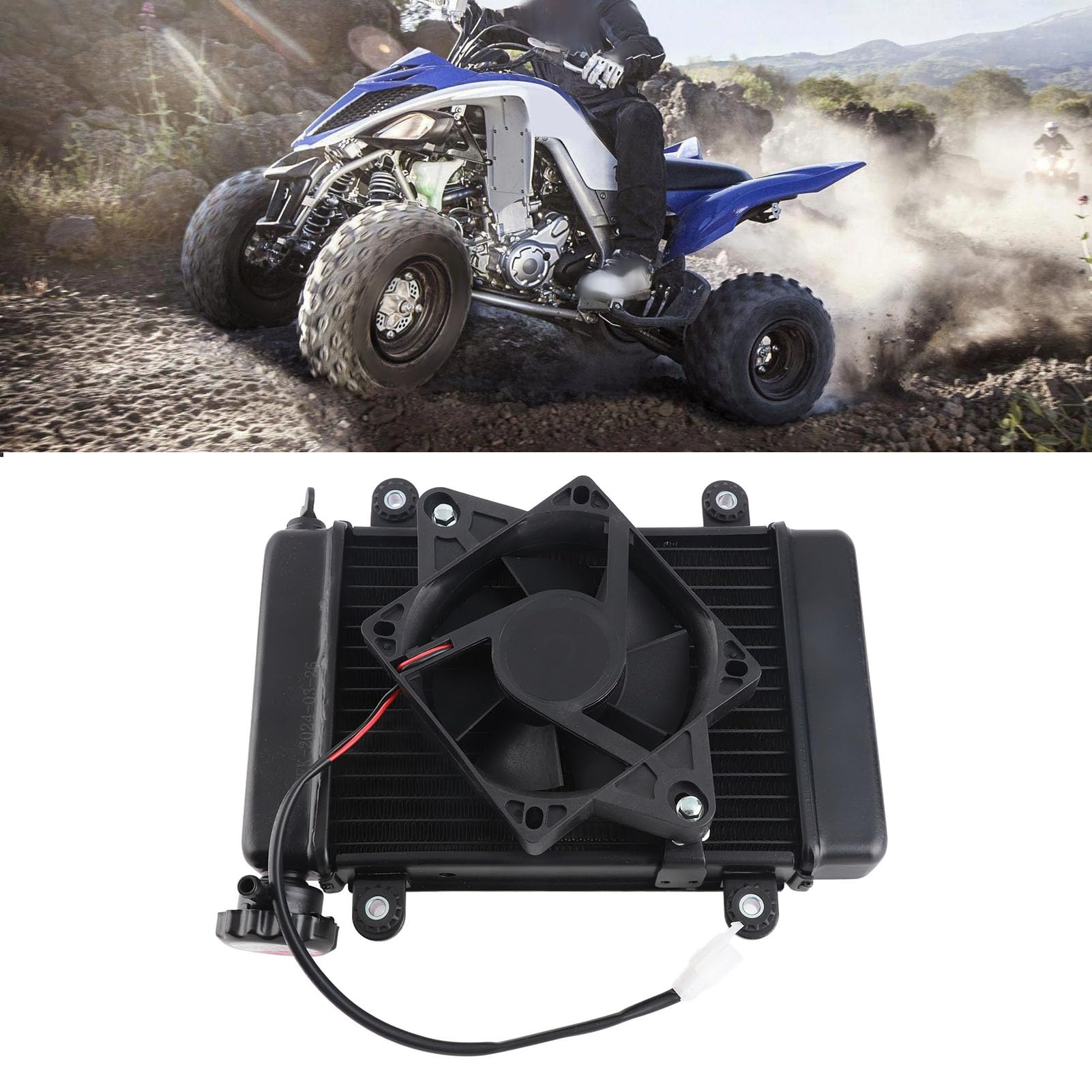 Ventilador de radiador enfriado por agua 2 Pin 270 mm para 150cc 250cc Quad ATV Buggy UTV