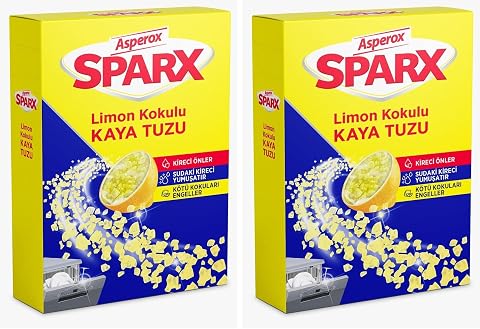 Asperox Sparx Limon Kokulu Bulaşık Makinesi Kaya Tuzu 1,5 Kg (2 paketi)