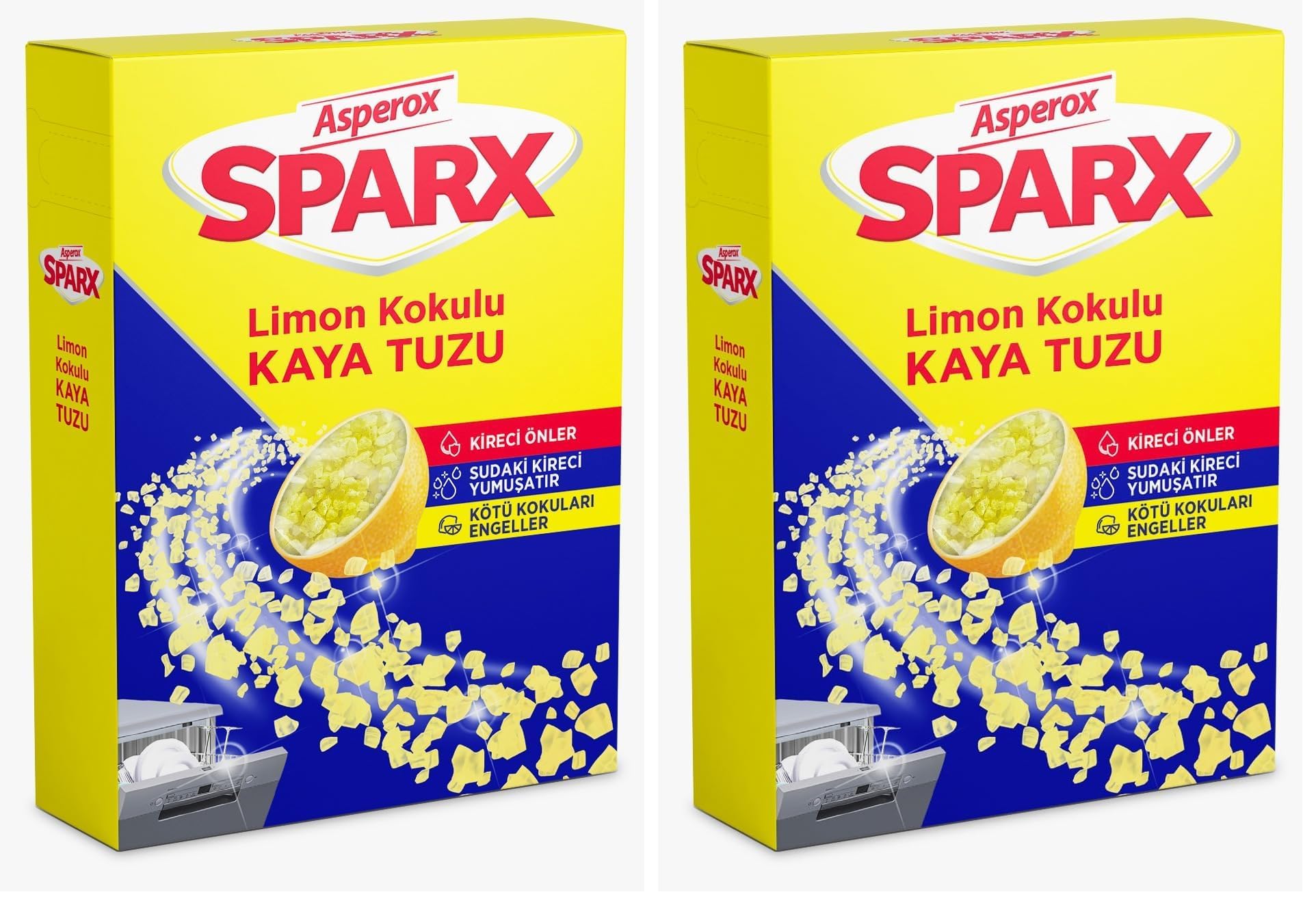 Limon Kokulu Bulaşık Makinesi Kaya Tuzu 1,5 Kg (2 paketi)