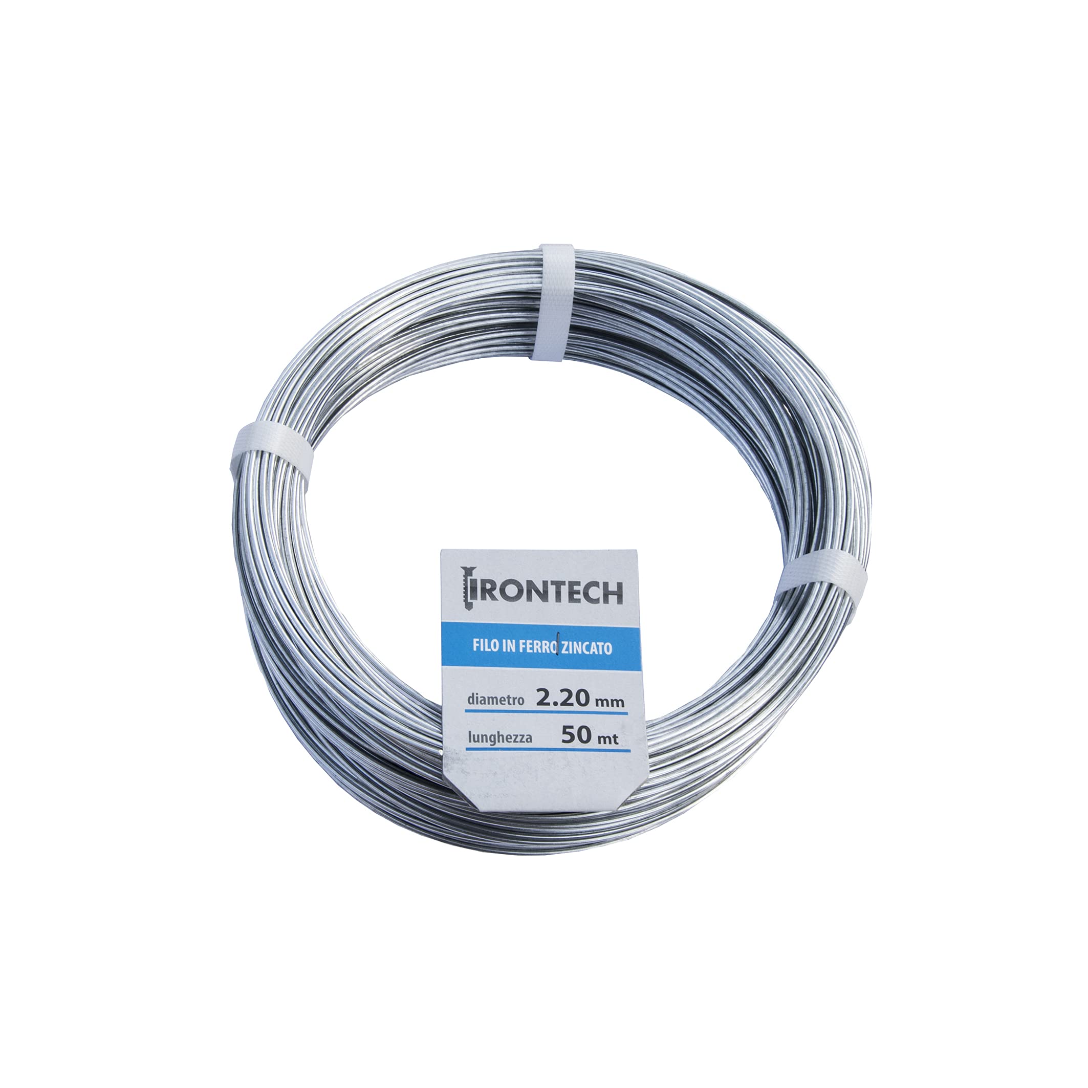 Alambre de hierro galvanizado diámetro 2,2 mm. 50 m.