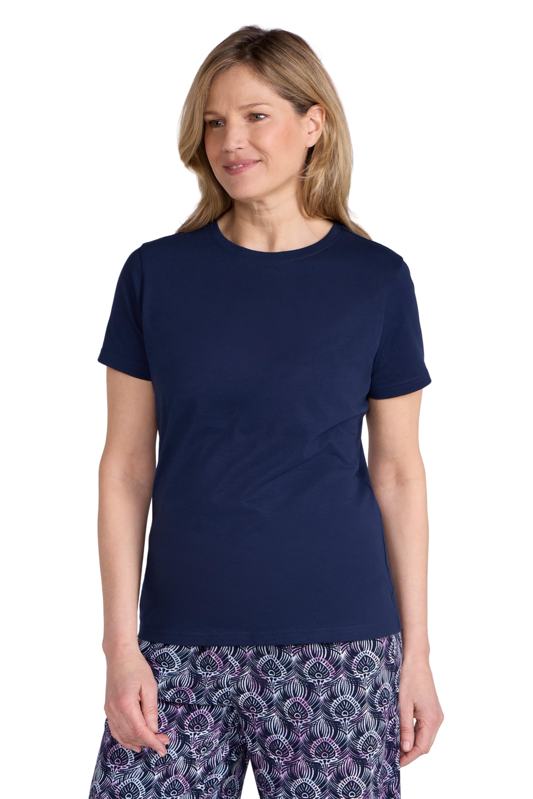Mountain Warehouse Basic Womens Relaxed Fit T-Shirt - Lightweight & Breathable Loose Fit Top, Casual Wear - Spring, Summer Hiking, Outdoors & Walking Navy Women's Size 12