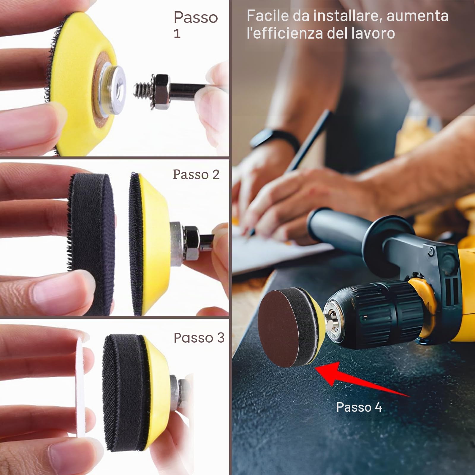 133 Pezzi Dischi Abrasivi 50mm Dischi Carta Abrasiva Grana 80 120 150 320 400 600 1000 1500 2000 3000, Kit di Levigatura Dischetti per legno in metallo auto lucidata
