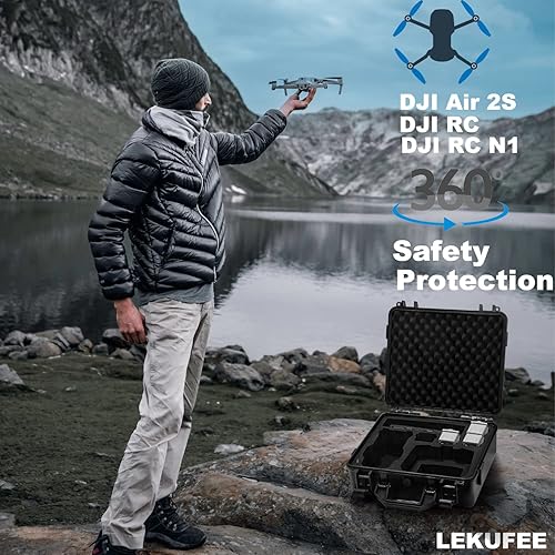 Miniatura 5 de Lekufee Funda rígida impermeable compatible con DJI Air 2S (DJI RC)/Mavic Air 2 Combo/DJI RC/DJI RC N1 y DJI Mavic Air 2S Drone Accesorios (solo