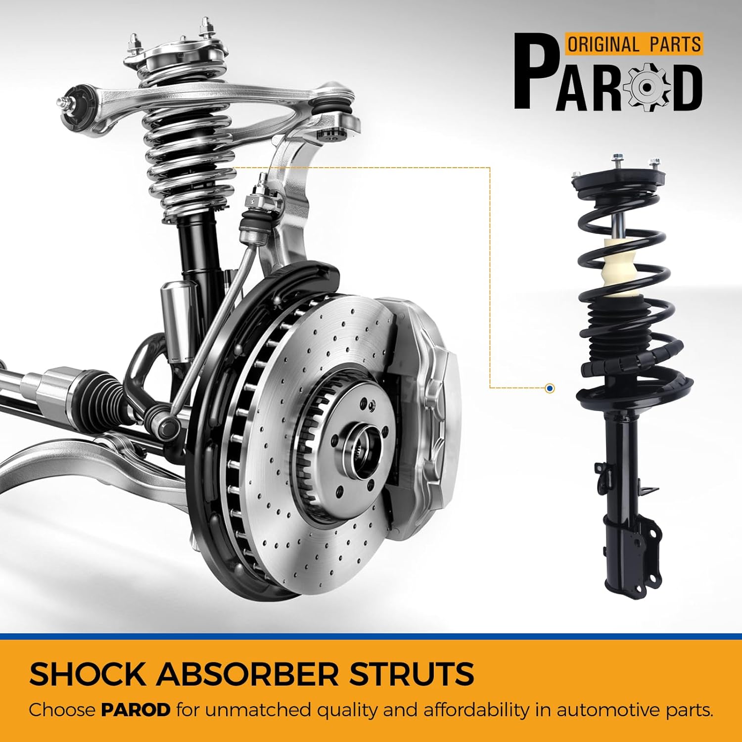 PAROD Shock Absorber Strut Fit for 1998-2002 Chevy Prizm, 1993-1997 Geo Prizm, 1993-2002 Toyota Corolla Sedan Only Rear w/Coil Spring Assembly #171954 171953 Left and Right