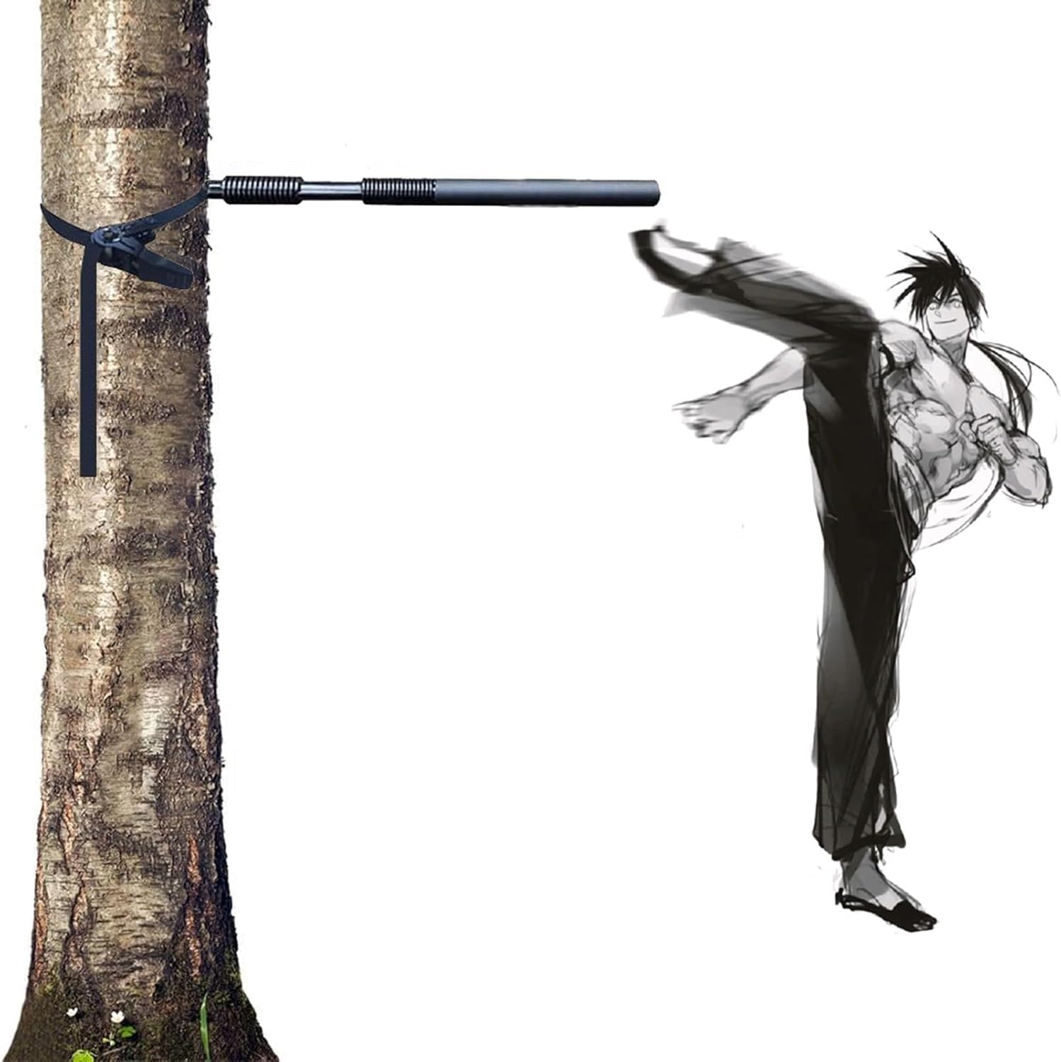 Martial Arts 2 Spring Pile Kong Fu Target Device, Wall-Mounted Boxing Training Wing Chun Dummy, Portable Martial Arts Dummies Trainer