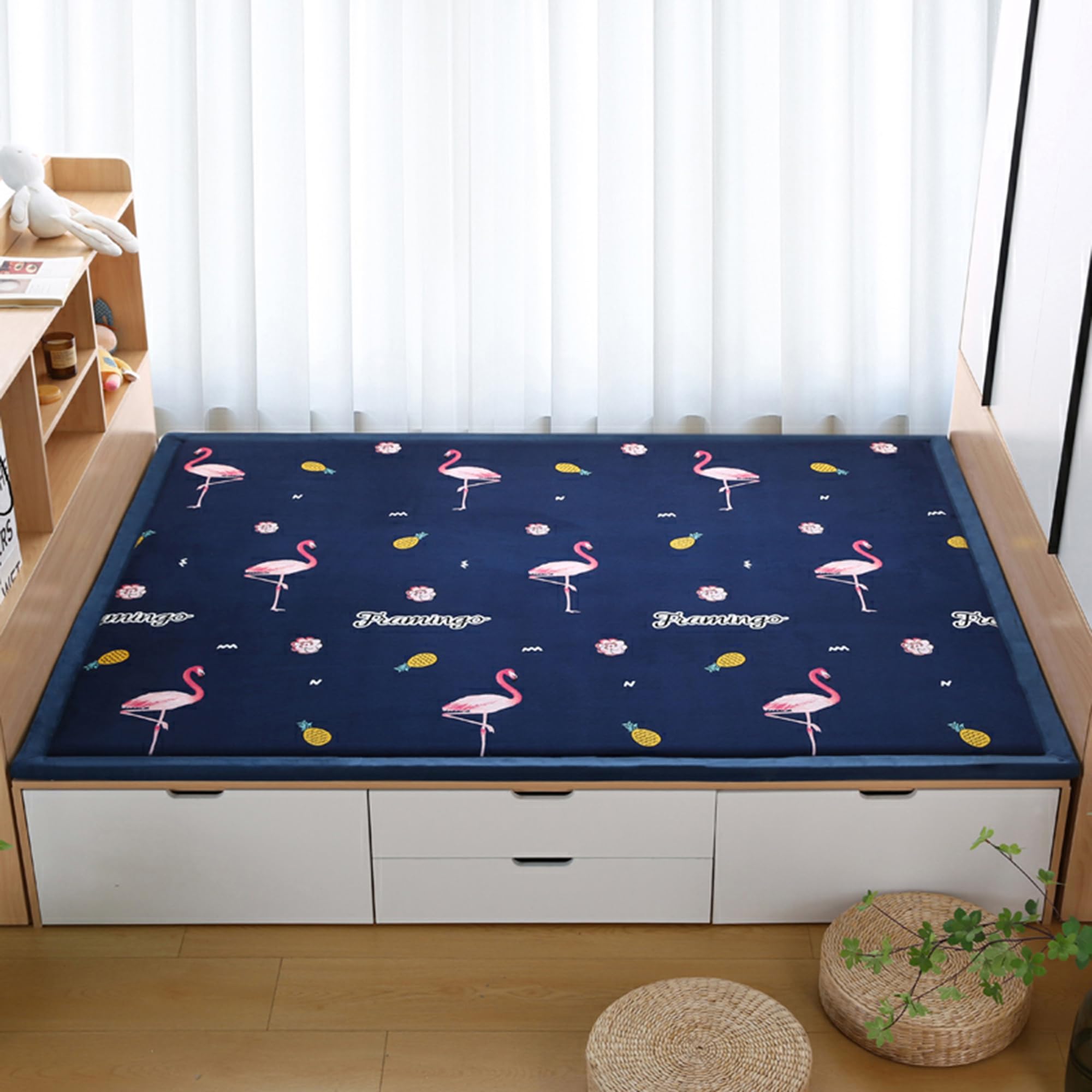 Tapis antidérapant sans perte de poils 200x200 pour grand séjour