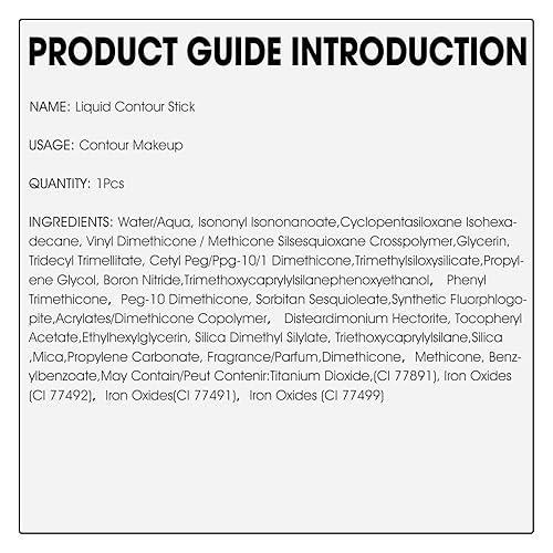 Miniatura 9 de Maquillaje líquido en barra de contorno, varita de contorno facial crema con aplicador de cojín, bronceador cremoso natural mate de larga duración,