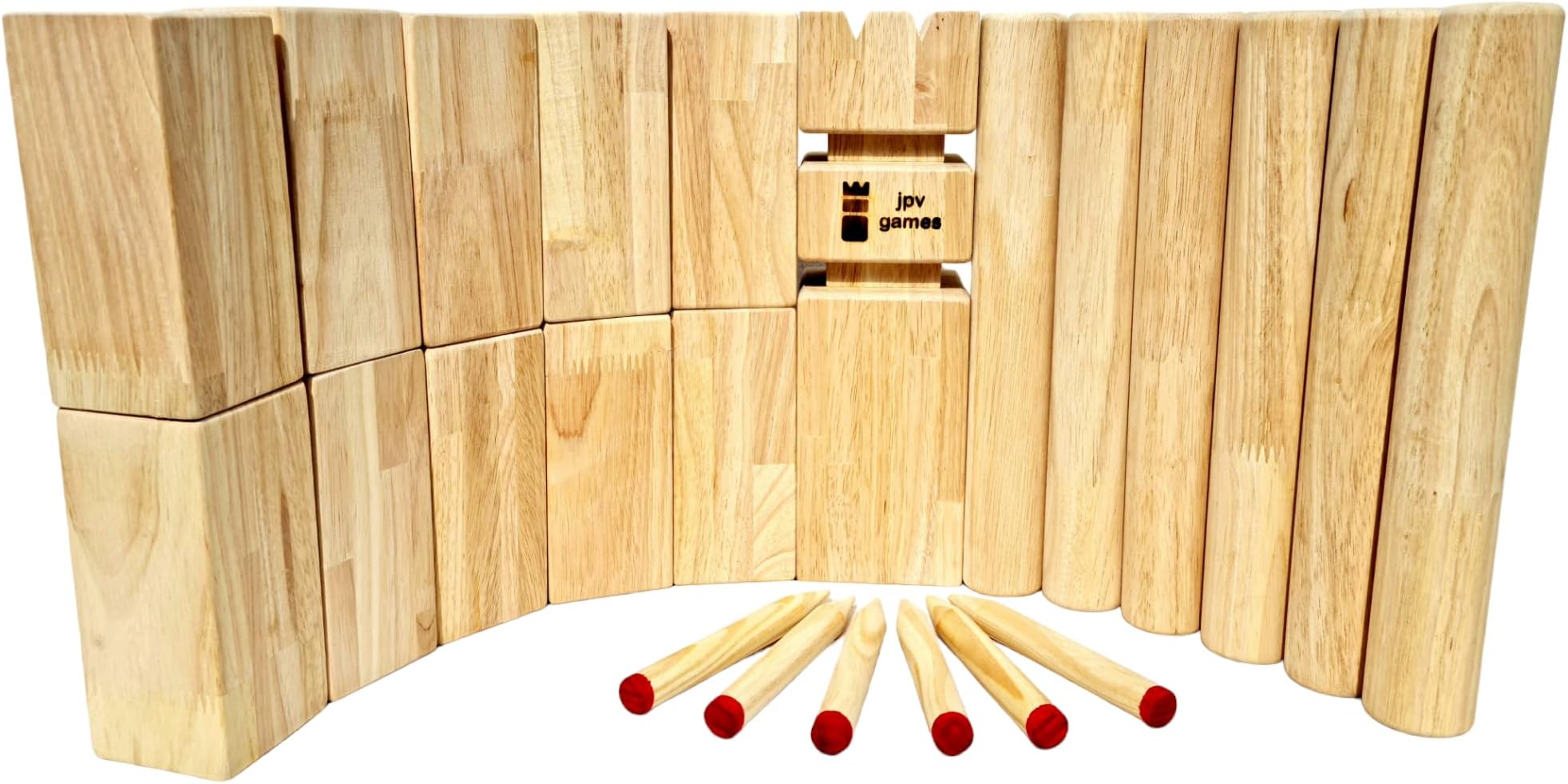 jpv games Kubb Set Rubber Tree XXL World Cup Size (8.4, XXL)