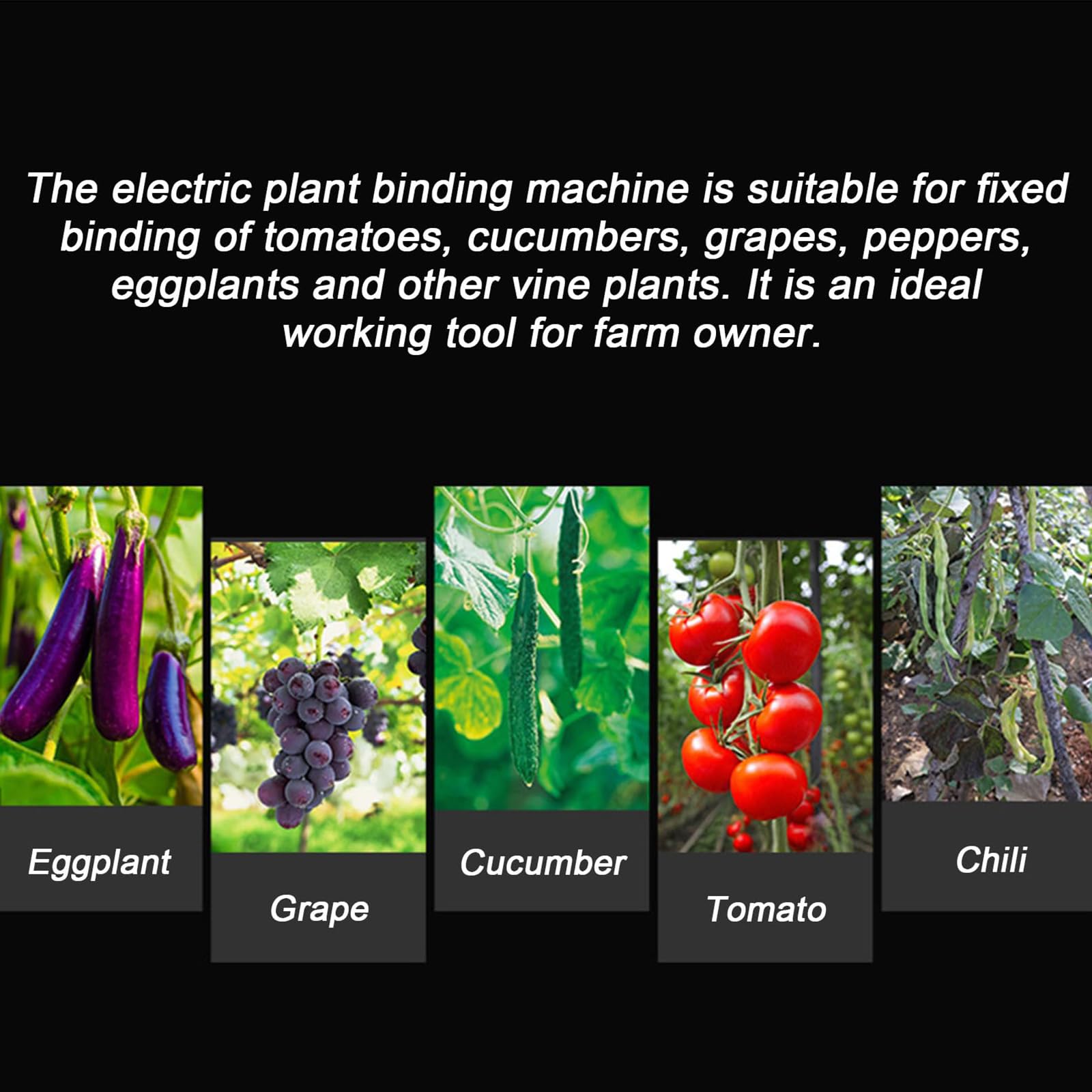 Máquina Atadora Eléctrica, Herramienta de Atado para Viñas con Baterías 2000mAh, Diámetro de Rama 5cm, Atadora de Plantas para Jardín y Viñedo, Uvas, Tomates, Pepinos y Flores