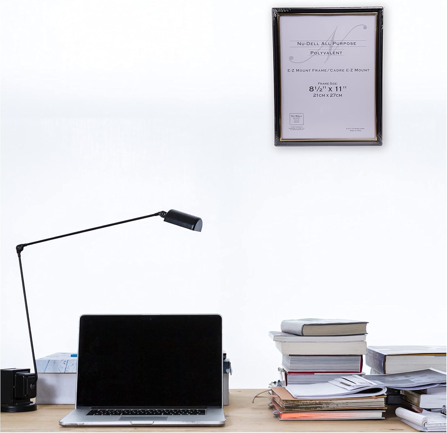 NuDell Document Picture Frame with Plastic Face, Certificate or Diploma Display for Office or Home, Black with Gold Trim, Pack of 18