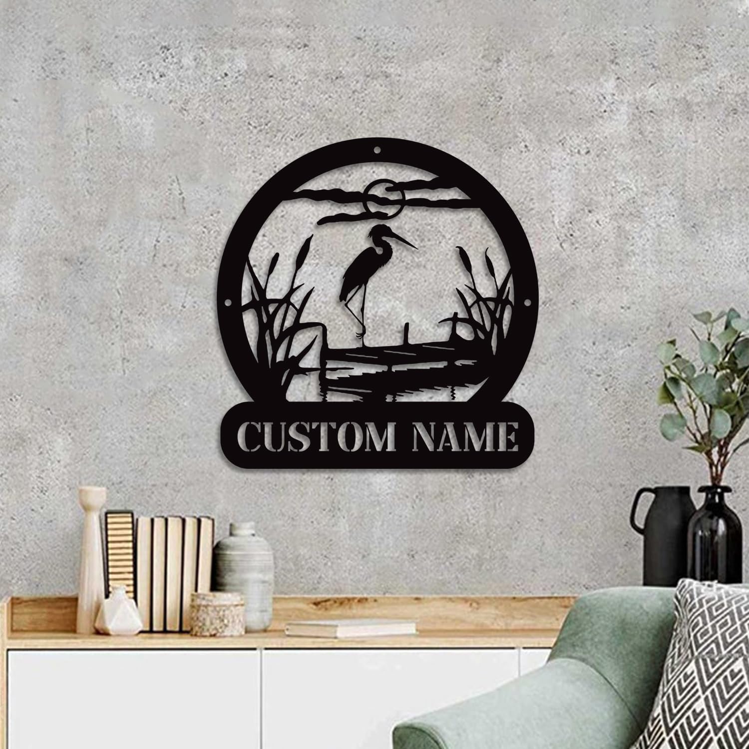 Herons Custom Metal Sign | Wildlife Bird Wall Art Metal Signs Customized | Personalized Home Decor Sign | Outdoor Indoor Pool Porch Custom Signs