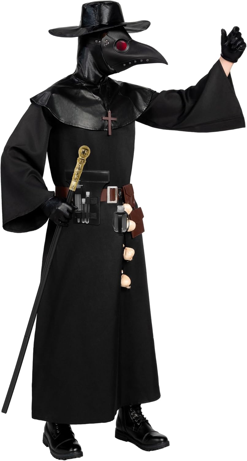 Spooktacular Creations Halloween Men Plague Doctor Costume Set, Adult Plague Doctor Accessories Costume for Halloween Cosplay